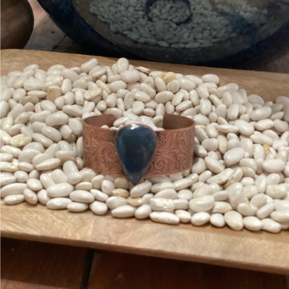 Artisan Copper and Labradorite Cuff Bracelet